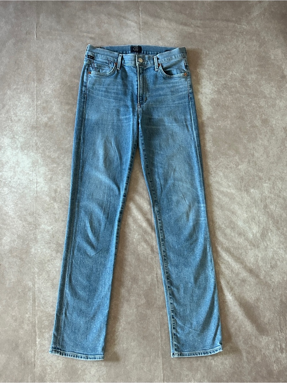 Citizens Of Humanity Cara High Rise Cigarette Jeans Light Blue Straight Leg 28